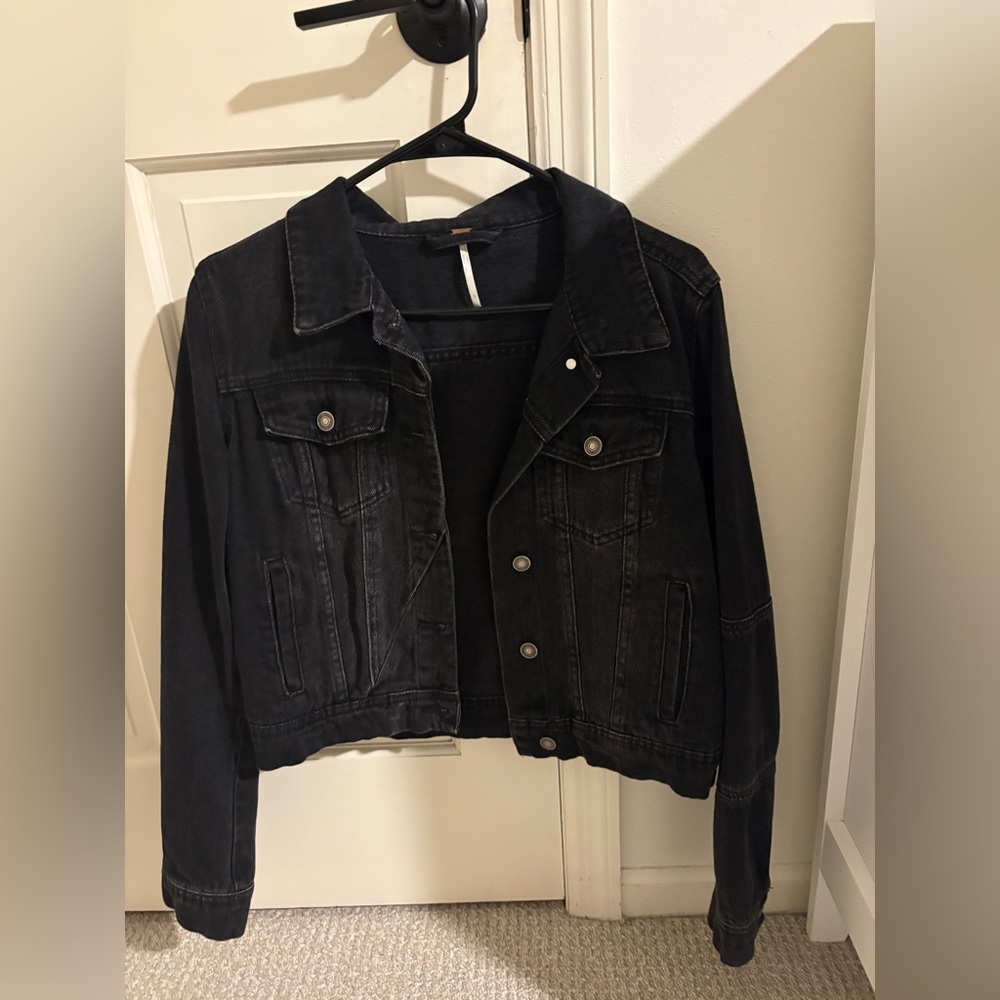 Free People Rumors Denim Jacket - black